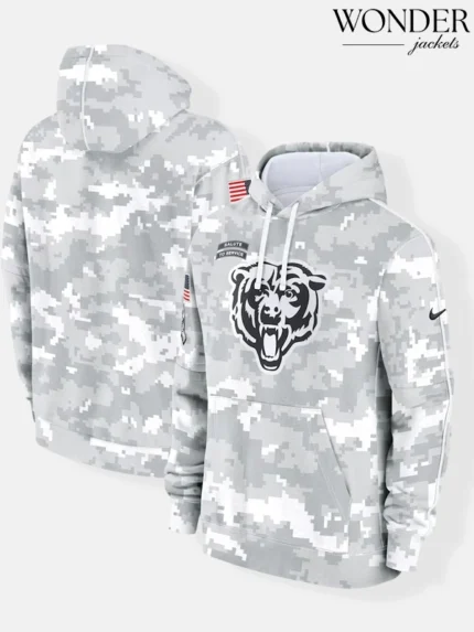2024 Chicago Bears Arctic Camo Salute to Service Hoodie