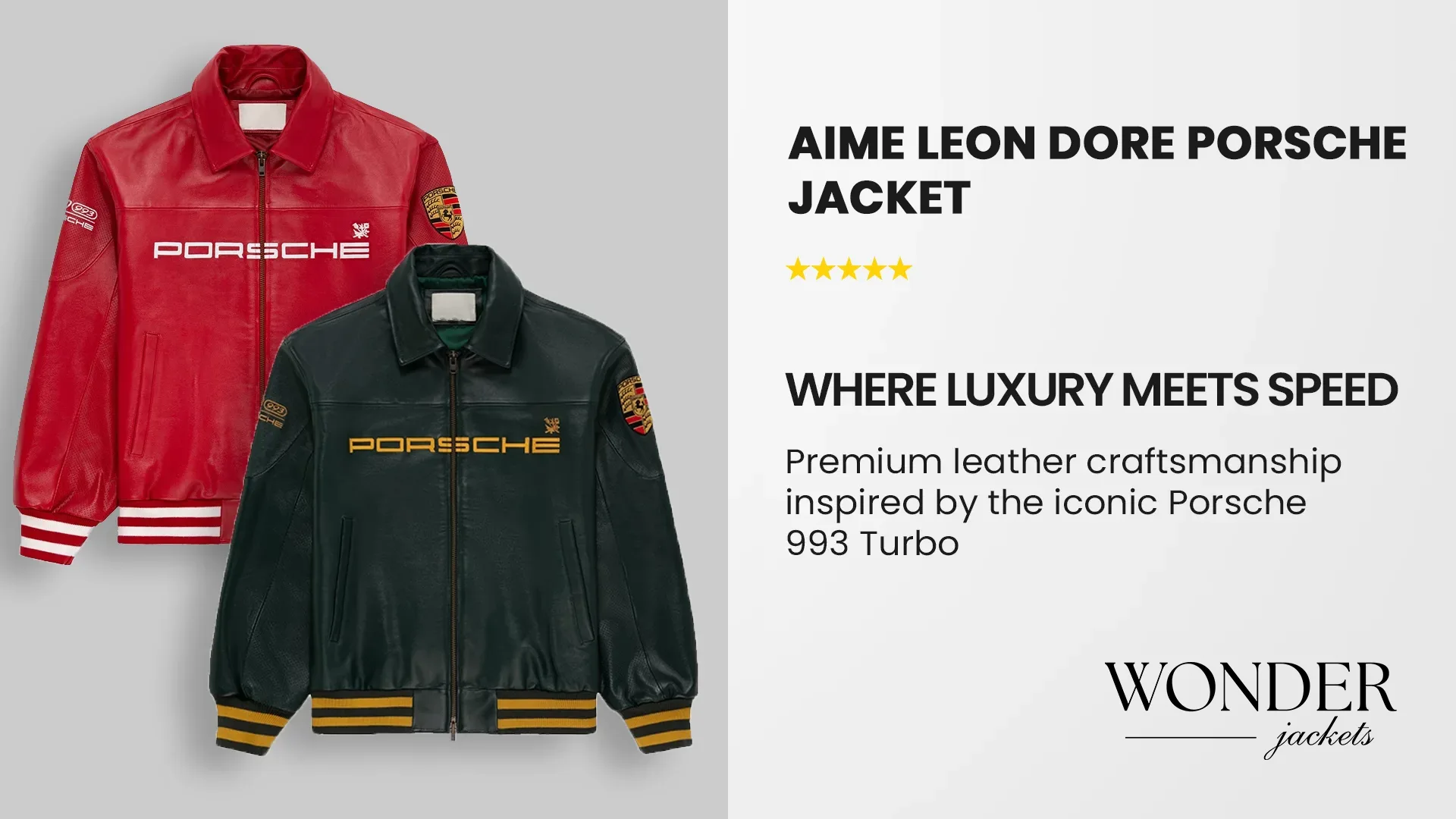 ALD Aime Leon Dore Porsche Jacket Infographic Banner