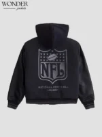 Abercrombie NFL Winterized Hooded Black Bomber Jacket