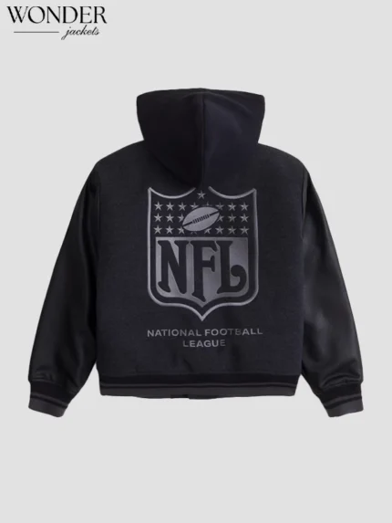 Abercrombie NFL Winterized Hooded Black Bomber Jacket