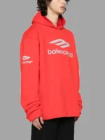 Balenciaga Red 3b Sports Icon Hoodie