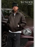 Bentley x Picante Leather Jacket Brown