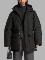 Black Oba Cotton Monogram Puffer Jacket