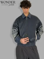 Blue Leather Jacket Nude Project