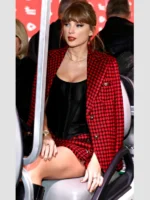 Broncos vs Chiefs Taylor Swift Red Tweed Blazer Coat