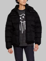 Coach Signature Hooded Puffer Jacket Black