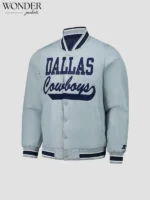 Dallas Cowboys Starter Reversible Full Snap Jacket Grey