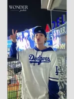 Dokyeom Dodgers Hoodie White & Blue