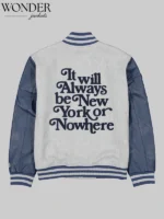 New York or Nowhere x New York Yankees Grey Varsity Jacket