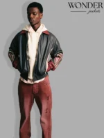 Nude Project Leather Jacket Red and Brown