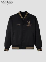 OVO Playboy Satin Varsity Jacket Black