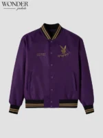 OVO Playboy Satin Varsity Jacket Purple