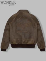 PICANTE BENTLEY LEATHER BOMBER JACKET BROWN