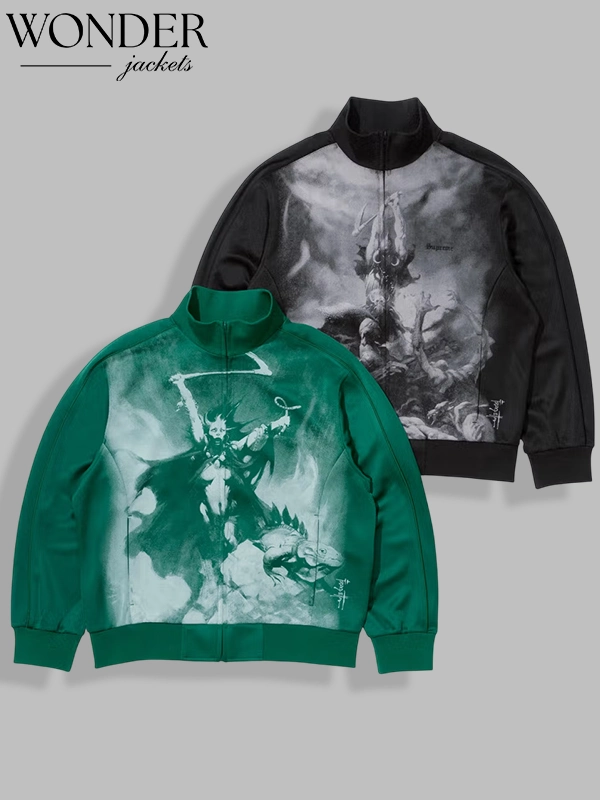 Supreme x Frank Frazetta Track Jacket Black Dark Green