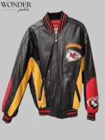 Taylor Swift Chiefs Black Leather Bomber Jacket
