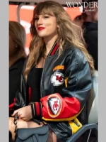 Taylor Swift Chiefs Leather Bomber Jacket - Image 3