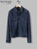 Todd Snyder Dylan Suede Leather Jacket Blue