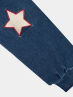 Wish Me Luck Blue Denim League Bomber Jacket