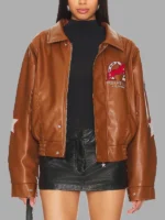 Wish Me Luck Brown Leather Jacket