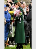 2024 Christmas Service Kate Middleton Green Coat