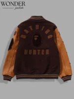 BAPE x Bounty Hunter Brown Varsity Jacket