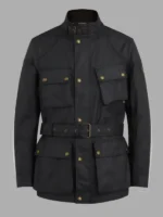Belstaff Waxed Cotton Trialmaster Jacket Black