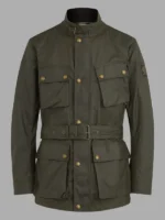 Belstaff Waxed Cotton Trialmaster Jacket Olive Green