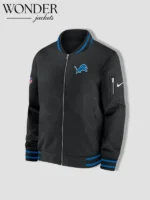 Detroit Lions Nike 2024 NFL Sideline Black Bomber Jacket