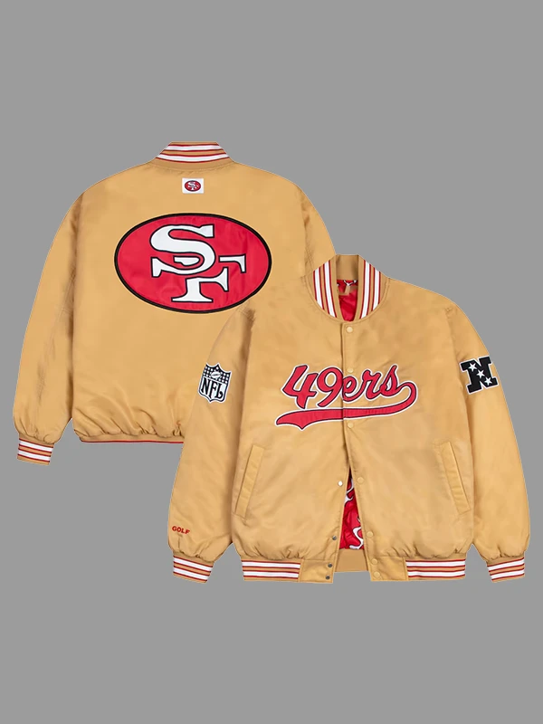 Golf San Francisco 49ers Satin Bomber Jacket Golf San Francisco 49ers Satin Bomber Jacket