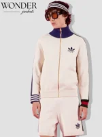 Gucci X Adidas Viscose Zip-Up Jacket White