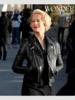 Helen Mirren Black Biker Leather Jacket