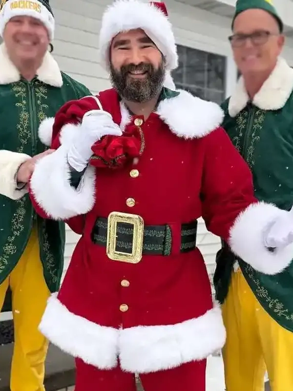 Jason Kelce Santa Claus Red Coat Jason Kelce Santa Claus Red Coat