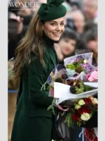 Kate Middleton Green Long Trench Coat