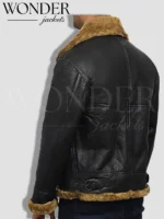 Aaron taylor-johnson Kraven the Hunter Black Shearing Jacket