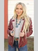 Mauritius Jenja Sherpa Brown Leather Jacket