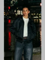 Mutimer Black Bomber Flight Jacket