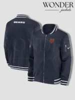 Nike Men’s Chicago Bears Sideline Coaches Navy Full-Zip Bomber Jacket Blue
