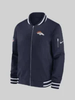 Nike Men's Denver Broncos Sideline Coaches Navy Full-Zip Bomber Jacket