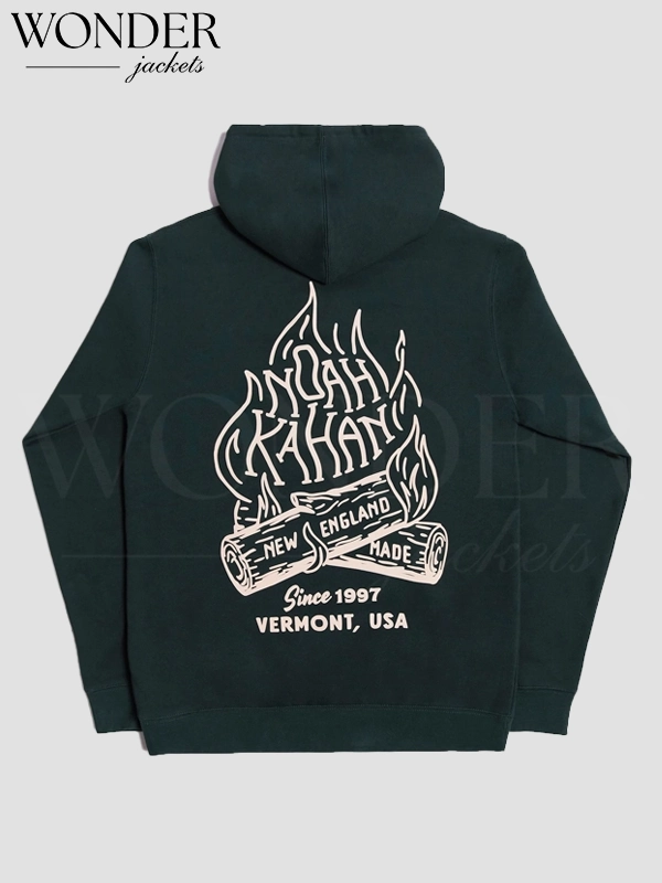 Noah Kahan Campfire Hoodie Green - Wonder Jackets