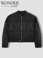 Travis Scott Cactus Jack Black Leather Jacket Black