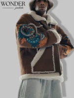 Palace x Ugg Suede Shearling Jacket - Image 5