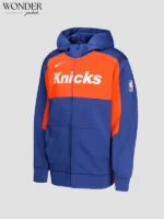 Youth Nike Blue-Orange New York Knicks Authentic On-Court Showtime Performance Full-Zip Hoodie