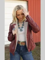 mauritius shearling leather jacket brown