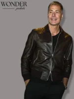 Black Leather Bomber Rob Pelinka Jacket