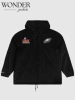 Mitchell & Ness Eagles Super Bowl LIX Champions Windbreaker Jacket Black