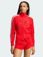 Adidas Crochet Track Jacket Red