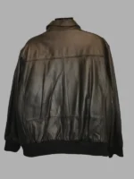 Croft and Barrow Mens Black Leather Bomber Aviator Jacket