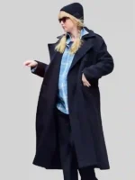 Jennifer Lawrence Black Wool Coat