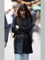 Materialists Dakota Johnson Black Leather Coat