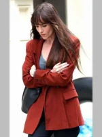 Materialists Dakota Johnson Red Double Breasted Blazer